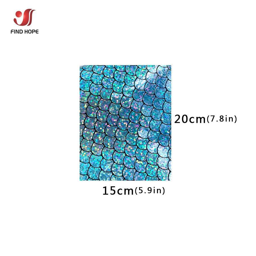 Lisslune | Enchanted holographic mermaid scales PU synthetic leather for creative DIY projects