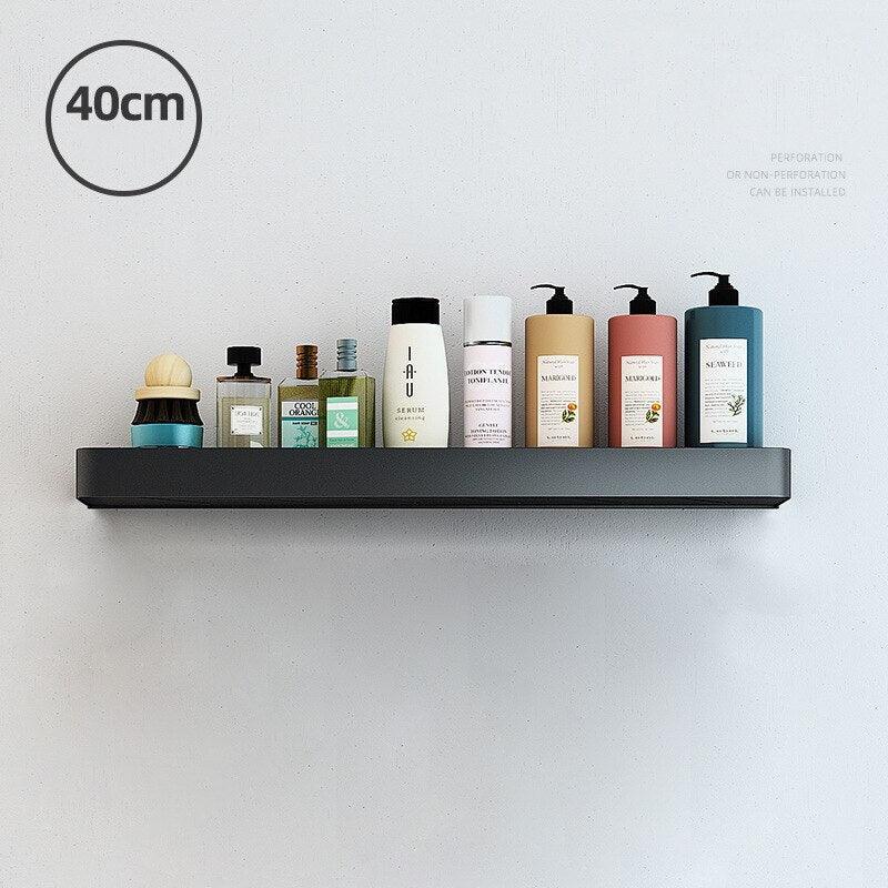 Lisslune | Elegant black aluminum bathroom shelf and towel holder set - modern storage solution