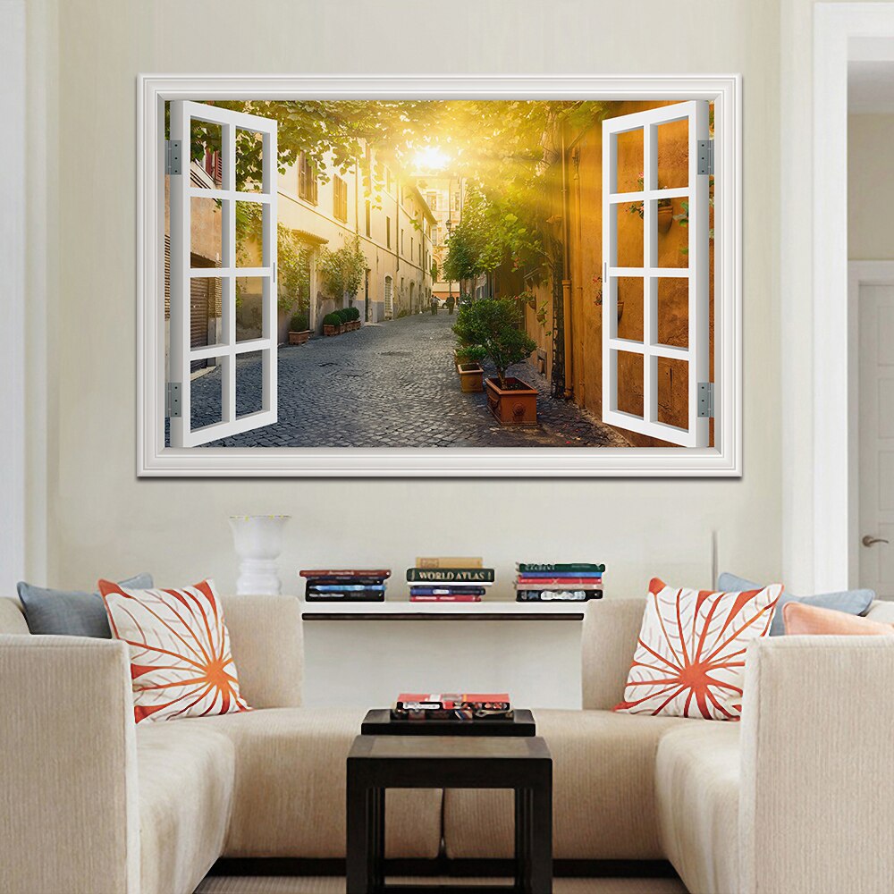 Lisslune | 3D Street Scene Self-Adhesive European Wallpaper