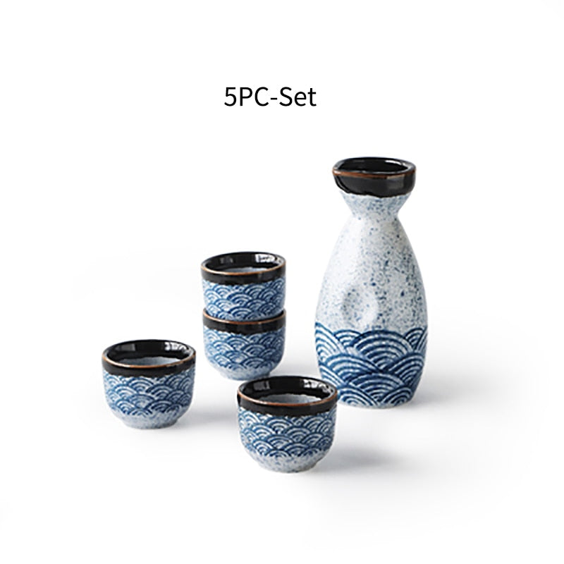 Lisslune | Sake wine in Japanese style, warm Chinese wine set, home ceramic sake wine set for ladies