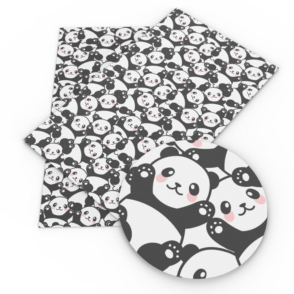 Lisslune | Panda Pattern Faux Leather Craft Sheet for Creative Projects