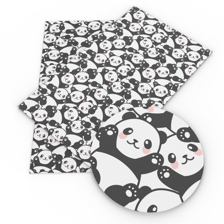 Lisslune | Panda Pattern Faux Leather Craft Sheet for Creative Projects