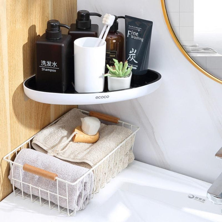 Lisslune | Chic Geometric Triangular Bathroom Wall Organizer: Luxury Storage Solution