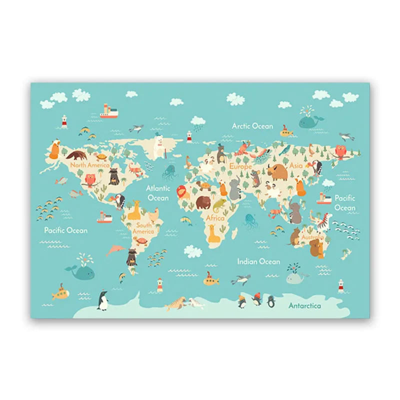 Lisslune | World map canvas poster