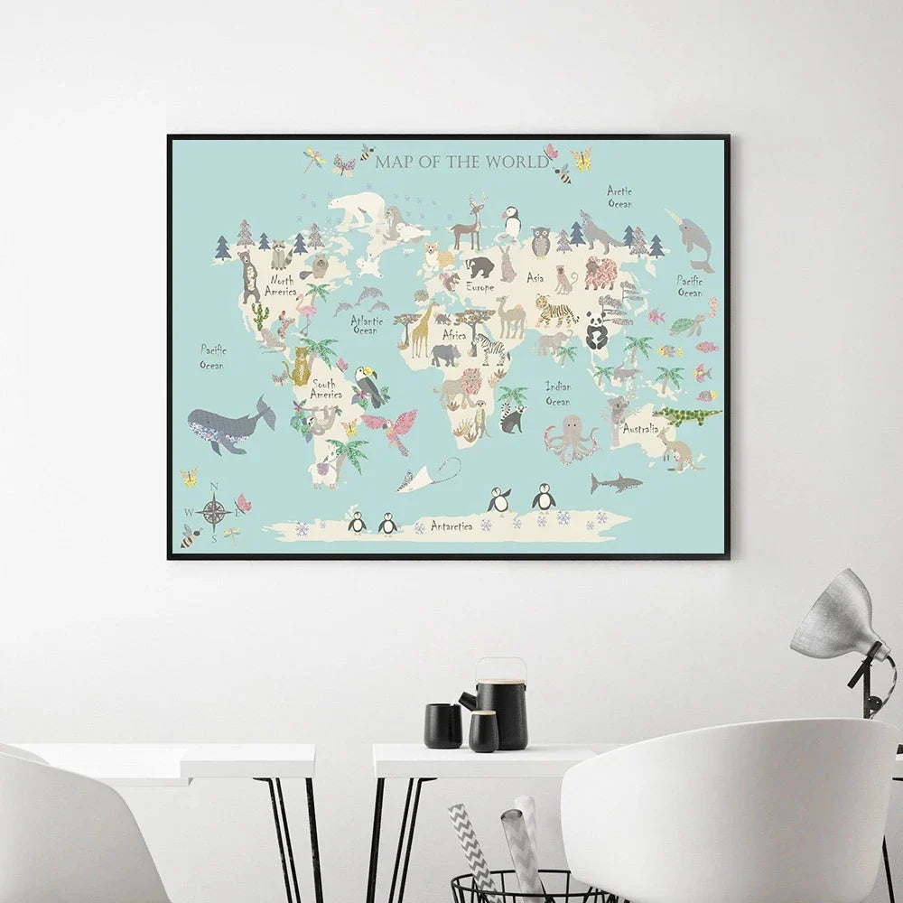 Lisslune | World map canvas poster