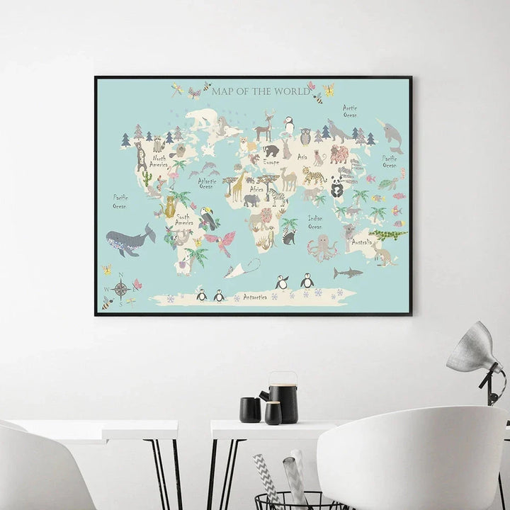 Lisslune | World map canvas poster