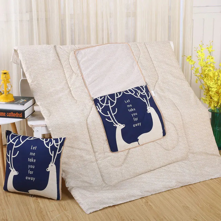 Lisslune | Cozy Convertible Pillow Quilt Combo Blanket