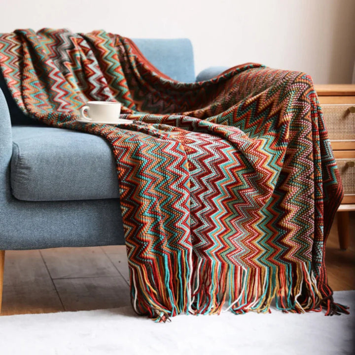 Lisslune | Chevron Knit Throw Blanket