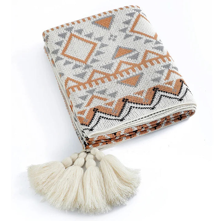 Rynx | Textile City Navajo Sun Blanket Knitted Bohemian Air Conditioning Throw Blanket Living Room Sofa Cover Winter Decoration Bedspread