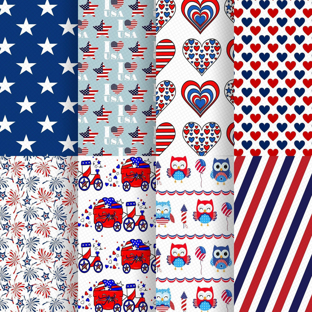 Lisslune | Patriotic Synthetic Leather Craft Material - 20*33cm