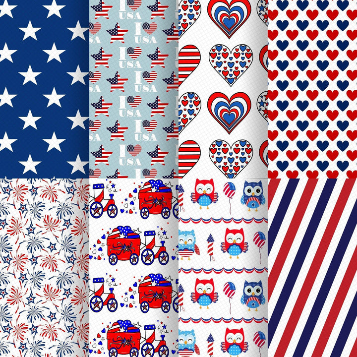 Lisslune | Patriotic Synthetic Leather Craft Material - 20*33cm