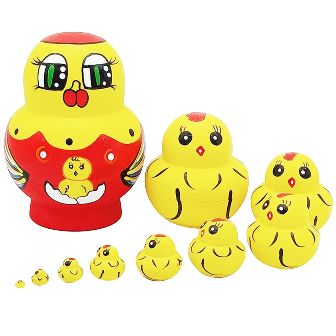 Lisslune | 10 pieces/set wooden Russian matryoshka dolls