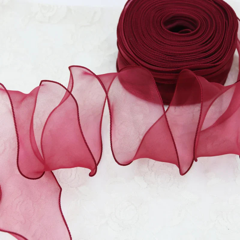 Rynx | 60mm Wave Silk Gauze Ribbon for Hair Ornaments Gift Wrapping Decorative Laces