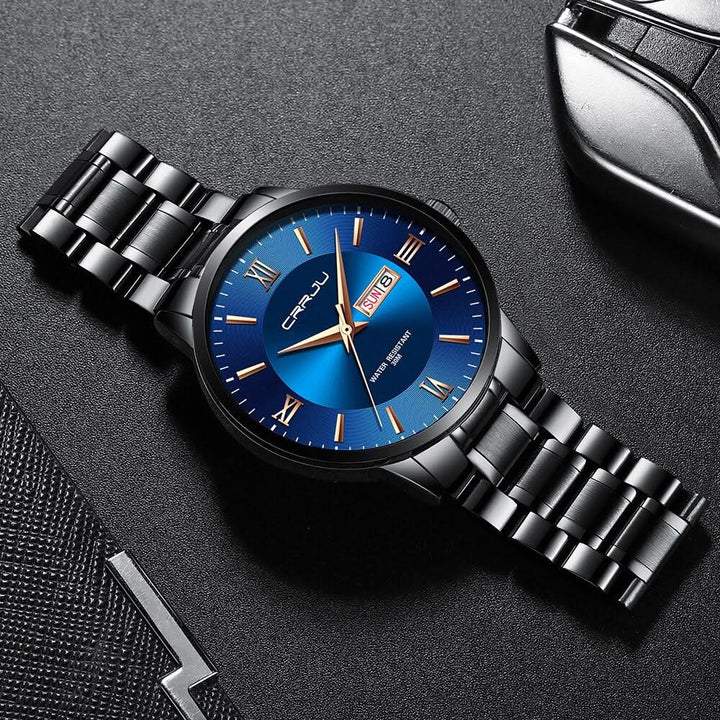 Lisslune | Men’s Stainless Steel Waterproof Sport Quartz Watch