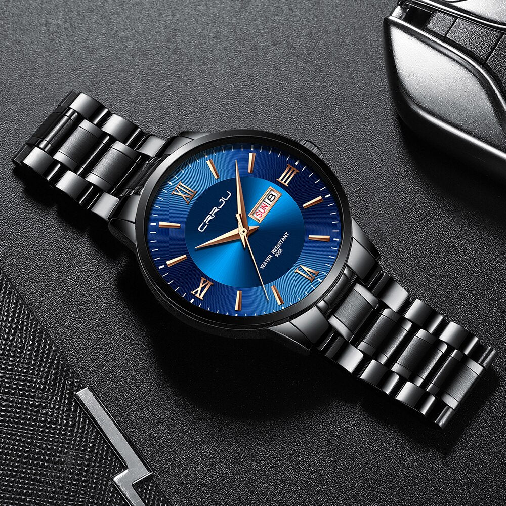 Lisslune | Men's Luxury Waterproof Sports Watch – Stainless Steel Quartz Chronograph