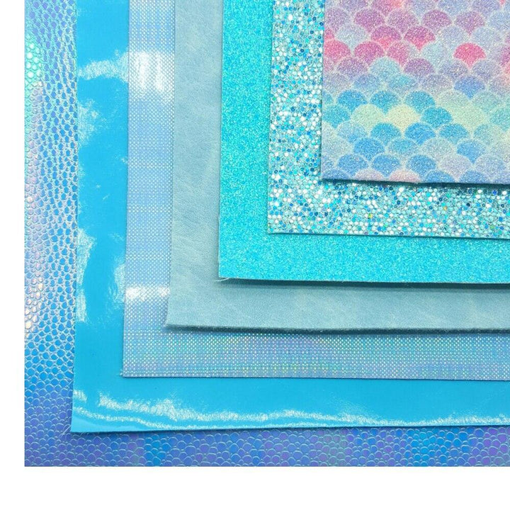 Lisslune | Shiny Ocean Blue Glitter Fabric: Unleash your creative glamour