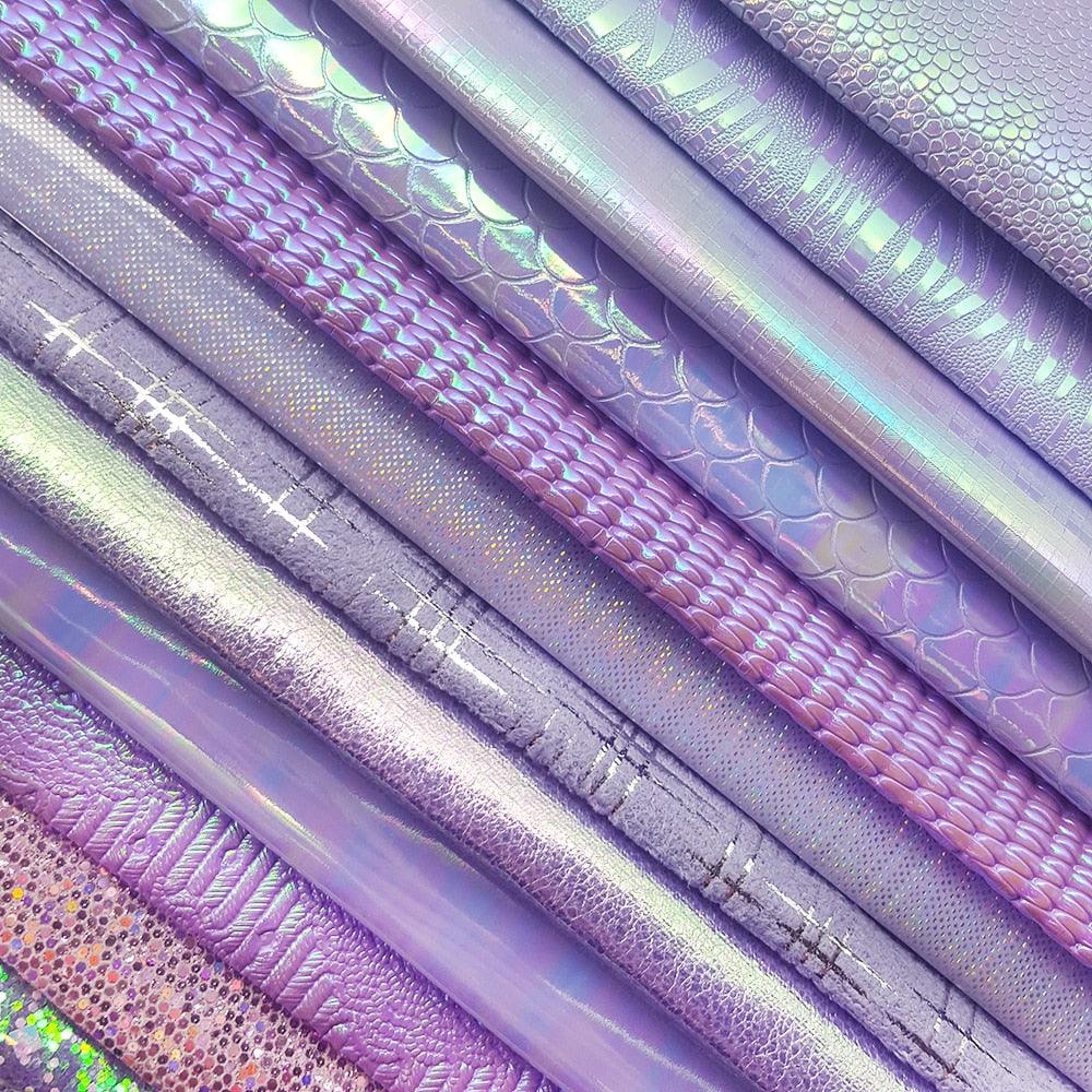 Lisslune | Sparkling Violet Synthetic Leather Fabric - A Must-Have for Sparkling DIY Projects
