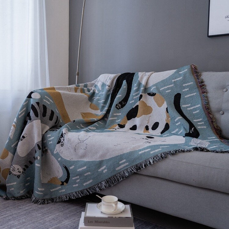 Lisslune | Vintage Pumpkin Sofa Cover Blanket