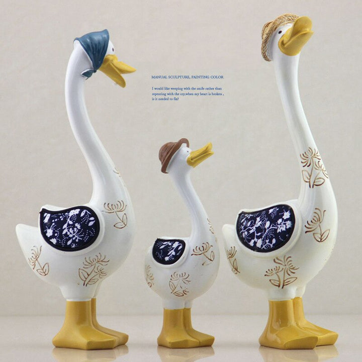 Lisslune | 3Pcs Resin American Style Duck Table Decor
