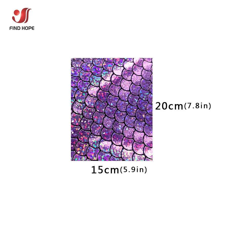 Lisslune | Enchanted holographic mermaid scales PU synthetic leather for creative DIY projects