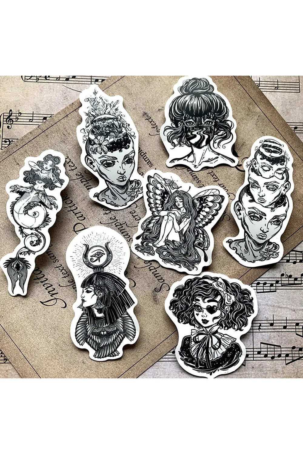 Lisslune | White Gothic Scrapbooking Stickers