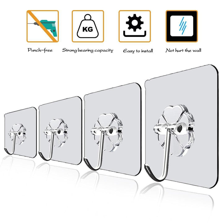 Lisslune | Heavy Duty Clear Adhesive Hook Set - The Ultimate Solution for Household Organization