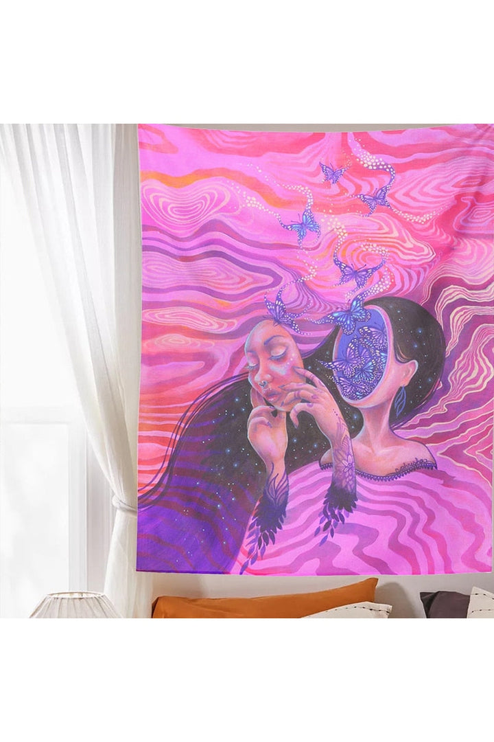 Lisslune | Face psychedelic art tapestry