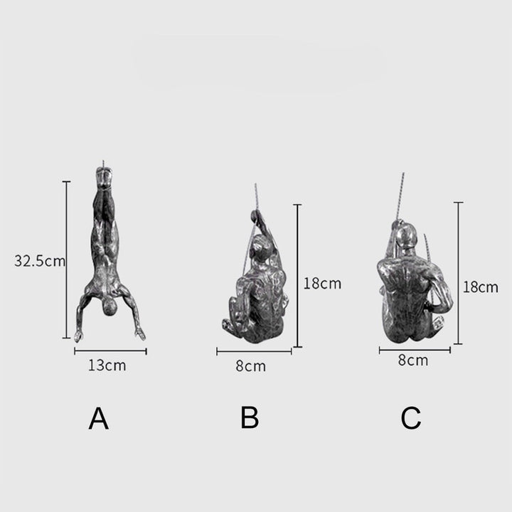 Lisslune | CraftedClimb Climbing Figures Wall Decoration – Inspiring Wall Art of Resin and Iron