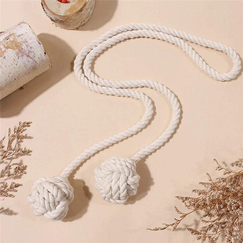 Rynx | Marame Curtain tape curtain tied ball pendant mini tapestry decoration handwoven cotton strap curtain accessory