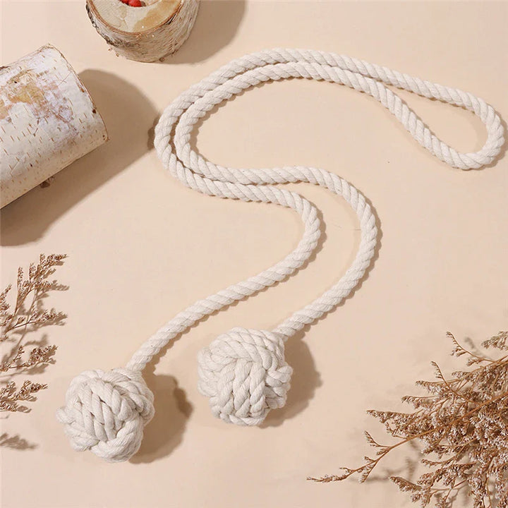 Rynx | Marame Curtain tape curtain tied ball pendant mini tapestry decoration handwoven cotton strap curtain accessory