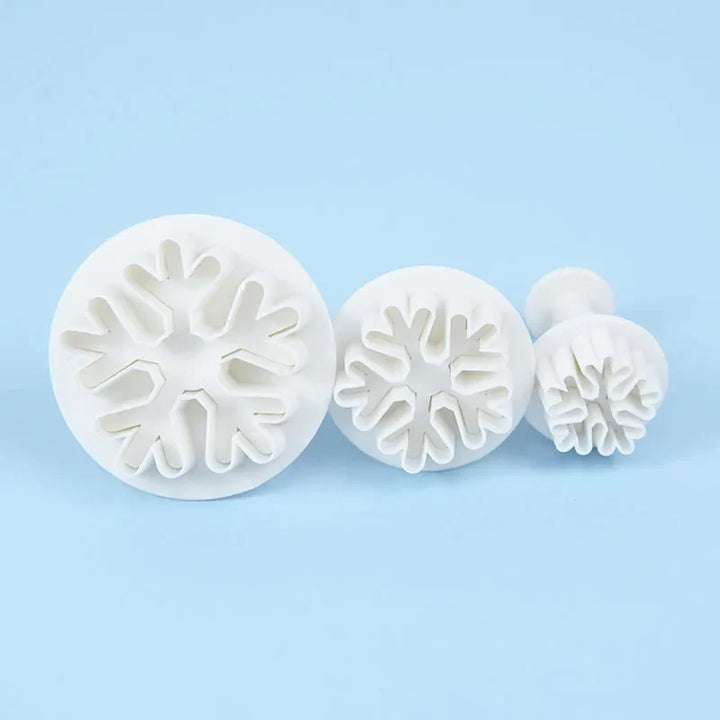 Rynx 3-piece set snowflake cutter fondant cookie mold cake decoration tool stamp cutter home decor baking accessories