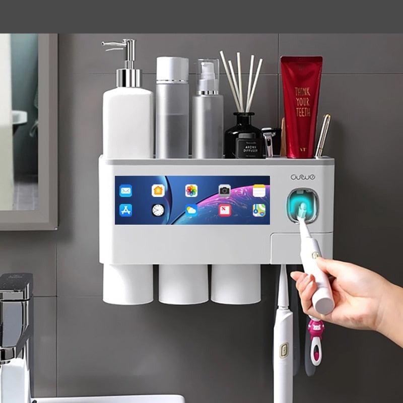 Lisslune | All-in-One Bathroom Organization Set: Toothbrush Holder, Toothpaste Dispenser and more