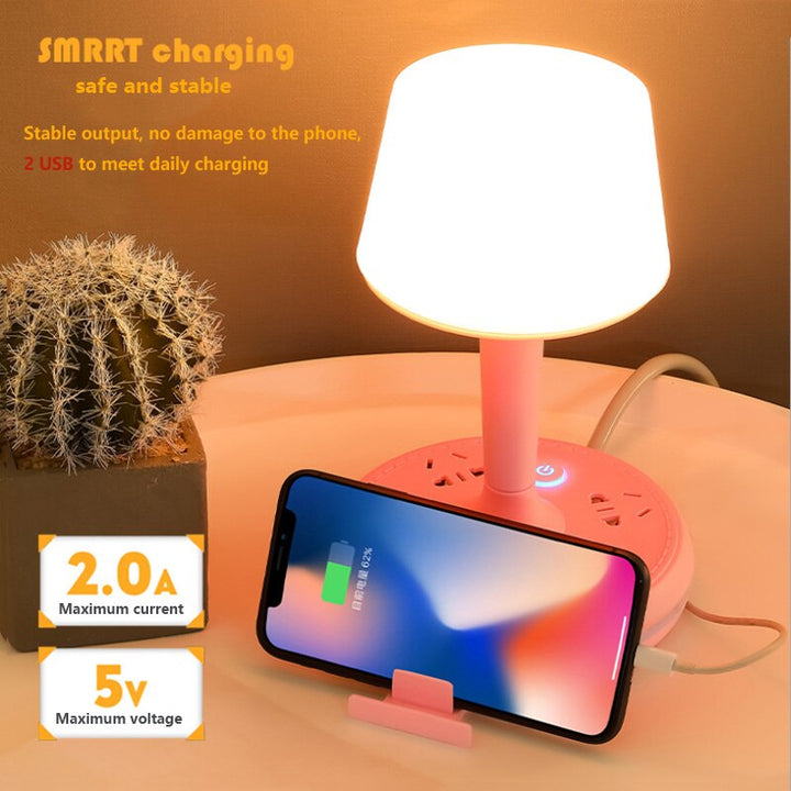 Lisslune | Multi Power Strip Phone Holder Table Lamp