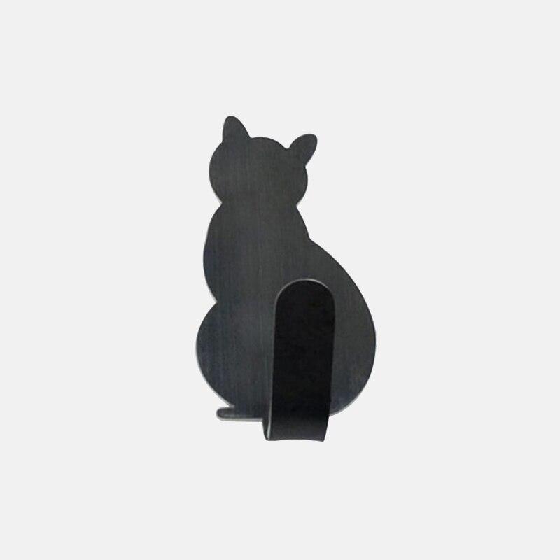 Lisslune | 2 self-adhesive cat wall hooks made of stainless steel