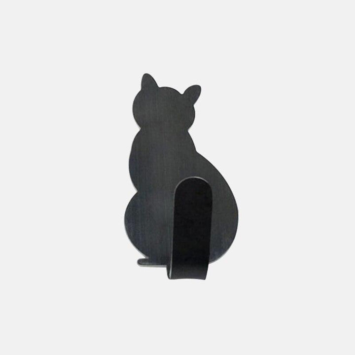 Lisslune | 2 self-adhesive cat wall hooks made of stainless steel