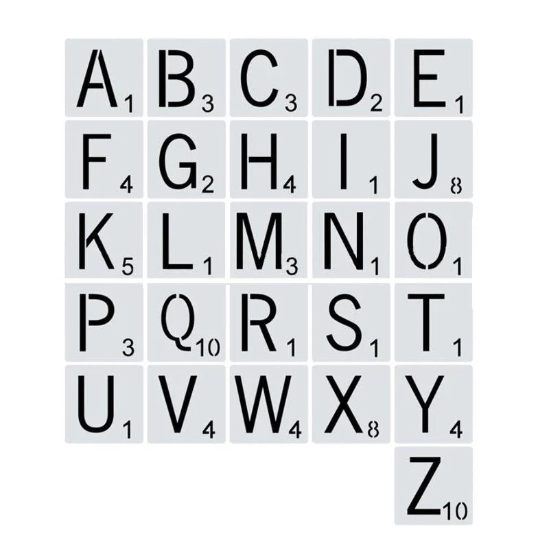 Lisslune | 26-piece versatile alphabet stencil set for creative crafting projects and home decor