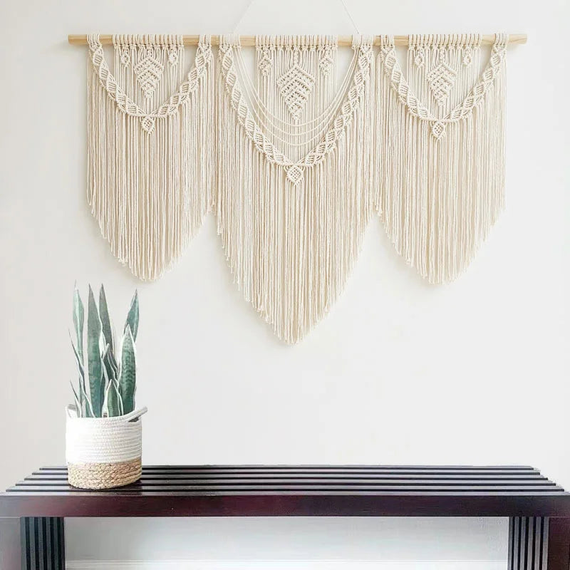 Rynx | Handwoven Pendant Macrame Wall Tapestry Geometry Bohemian Wall Tapestry Boho Decor Large Size Wall Tapestry Home Decor