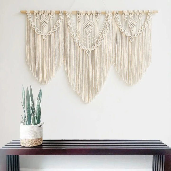 Rynx | Handwoven Pendant Macrame Wall Tapestry Geometry Bohemian Wall Tapestry Boho Decor Large Size Wall Tapestry Home Decor