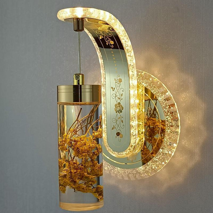 Lisslune | Elegant Crystal Flower Dimming Wall Lamp
