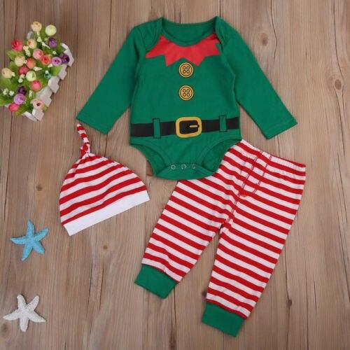 Lisslune | Christmas Elf 3-piece Set (Pants, Long Sleeve Bodysuit & Hat)