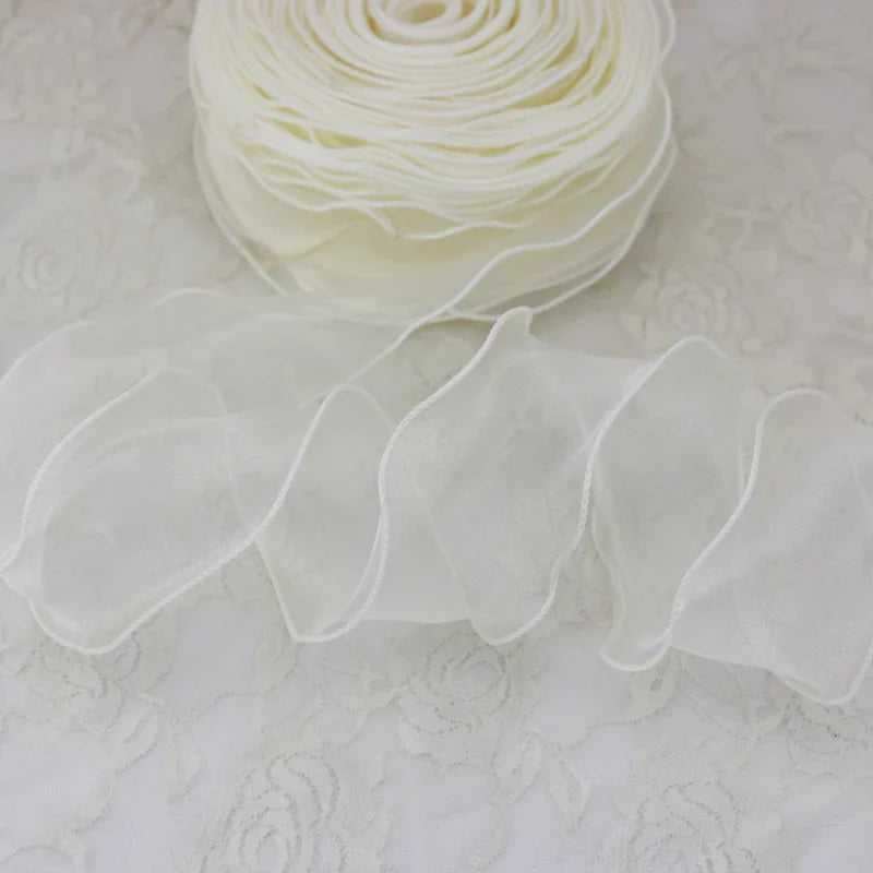 Rynx | 60mm Wave Silk Gauze Ribbon for Hair Ornaments Gift Wrapping Decorative Laces