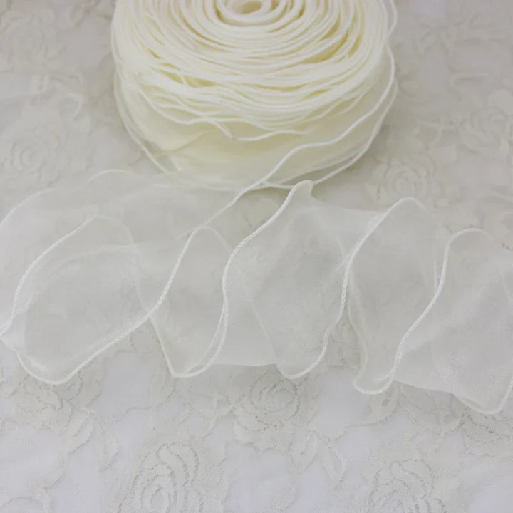 Rynx | 60mm Wave Silk Gauze Ribbon for Hair Ornaments Gift Wrapping Decorative Laces