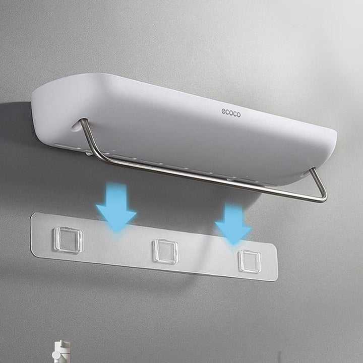 Lisslune | Modern Wall-Mounted Bathroom Organizer with Integrated Towel Holder | Drill-Free Shower Storage Solutions