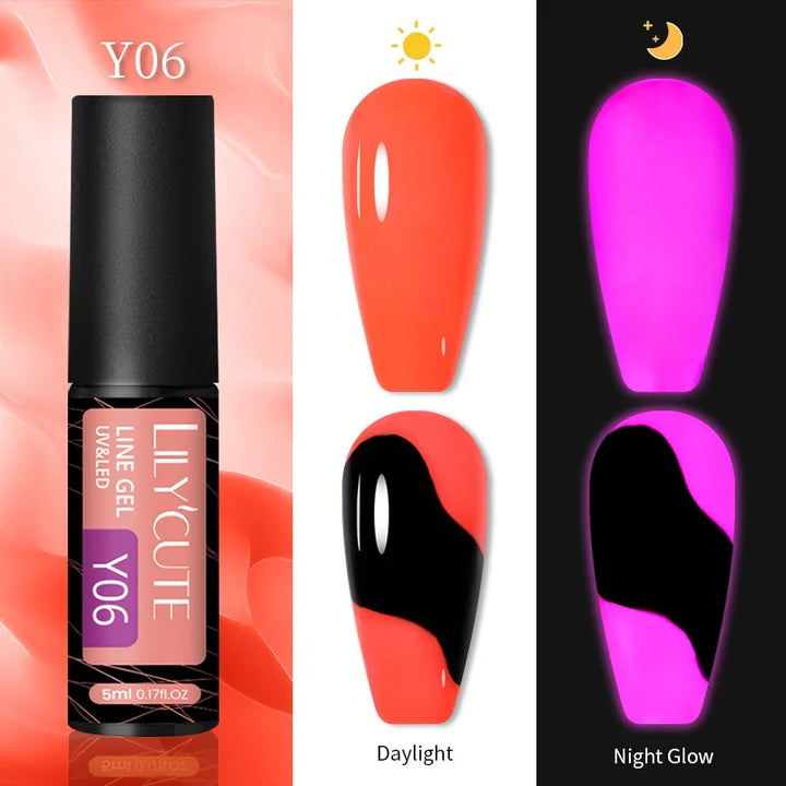 Rynx | 5ml Colorful Reflective Liner Gel Nail Polish Super Bright Painting Glitter Gel Graffiti Stripe Design Polish Manicure