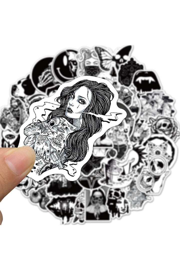 Lisslune | Black and white scrapbook stickers