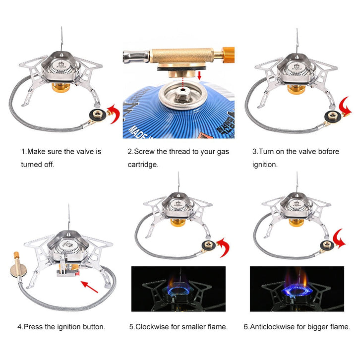 Lisslune | Windproof Outdoor Camping Gas Stove