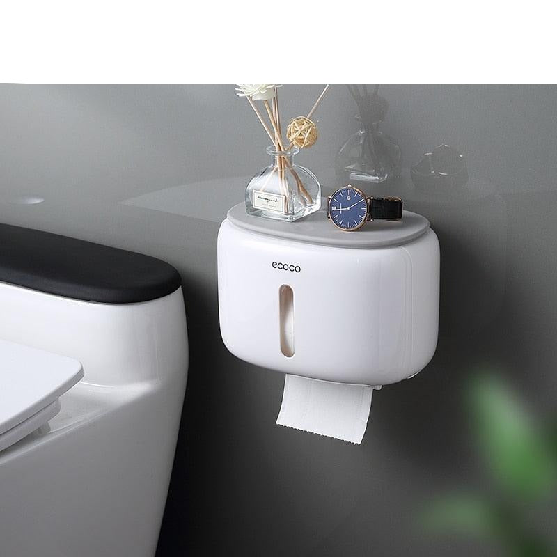 Lisslune | Modern Wall Mounted Bathroom Organizer with Toilet Paper Holder