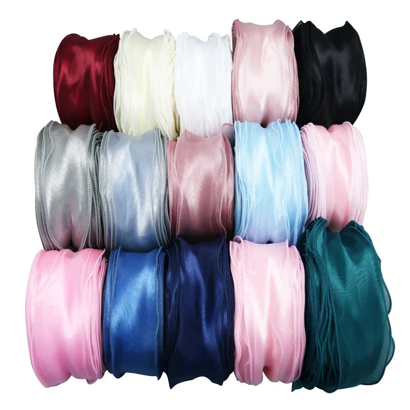Rynx | 60mm Wave Silk Gauze Ribbon for Hair Ornaments Gift Wrapping Decorative Laces