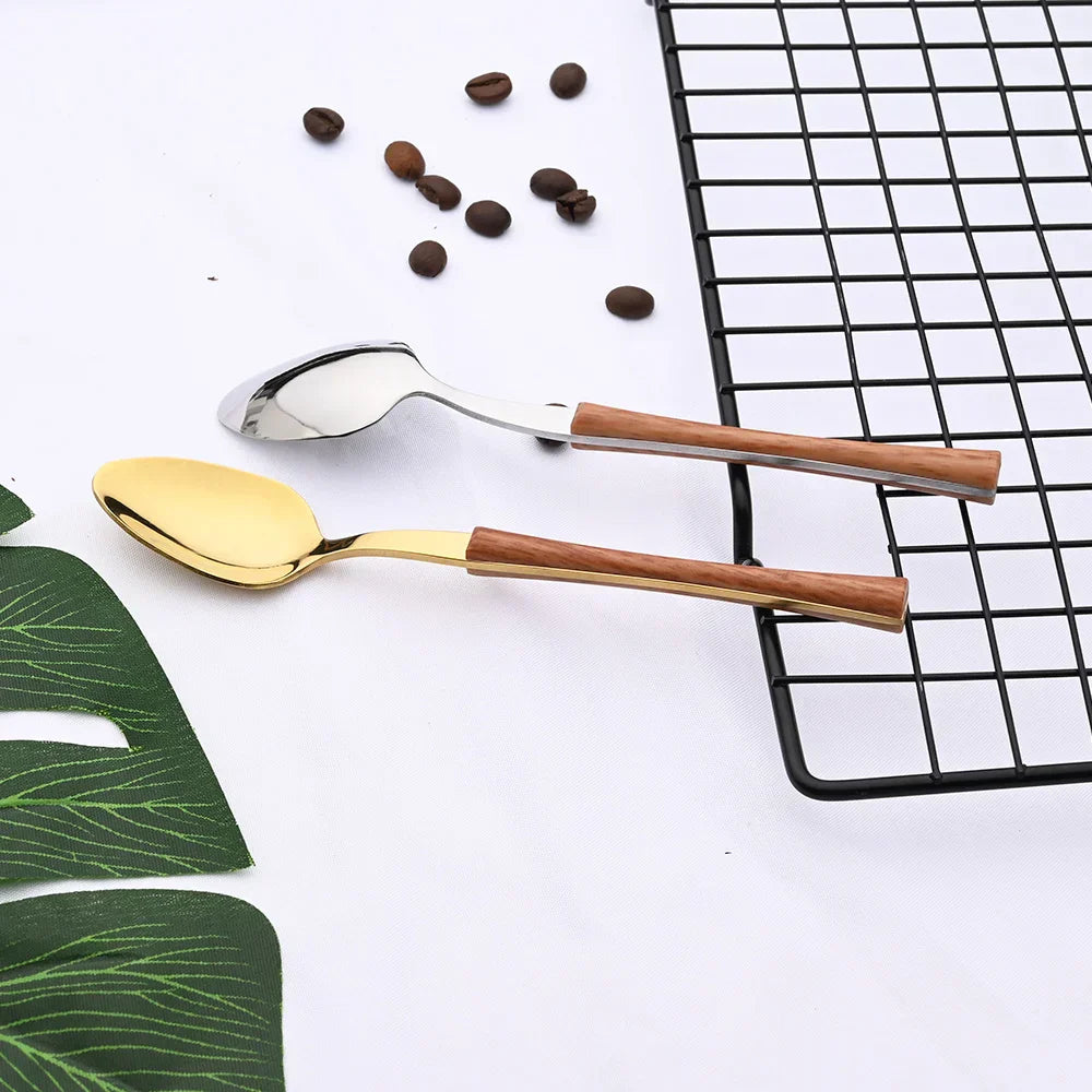 Lisslune | RusticDining | Stainless Steel Cutlery with Wooden Handles