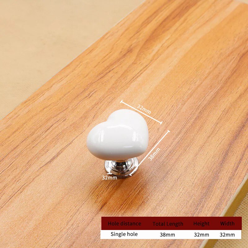 Lisslune | Ceramic Heart Door Cabinet Handle